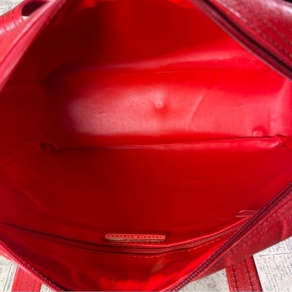 Valerie Stevens Red Leather Satchel Bag - Picture 8 of 16